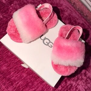 UGG Pink Fluffy Slippers
